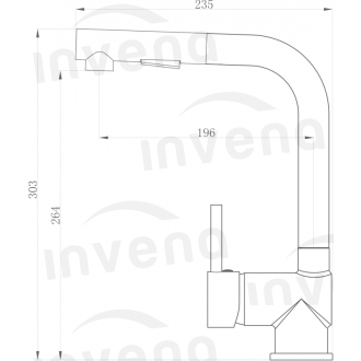 Invena PATRAS BZ-43-W01-C Drezová batéria s vyťahovacou sprchou, chróm