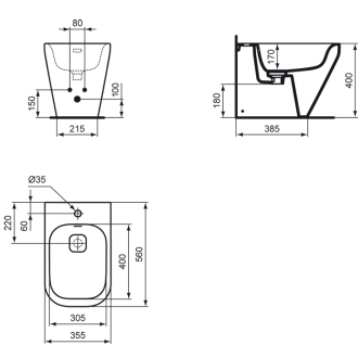 Ideal Standard TONIC II K523801 bidet stacionárne