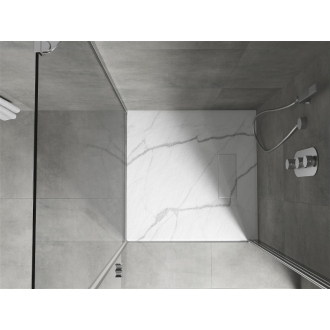 Mexen Hugo štvorcová sprchová vanička SMC 90 x 90 cm, biely kameň - 42759090