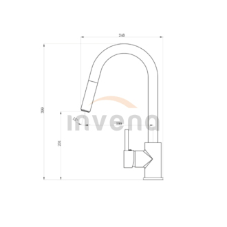 Invena ELIA BZ-89-W01-C Drezová batéria s vyťahovacou sprchou, chróm
