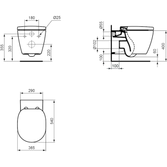 Ideal Standard CONNECT E047901 klozet závesný s AQUABLADE