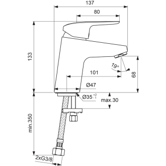 Ideal Standard CERAFLEX B 1710 AA umývadlová stojanková batéria bez výpuste