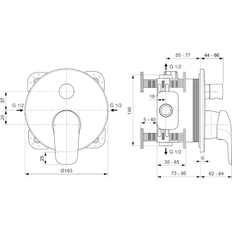 Ideal Standard CERAFLEX A 6725 AA vaňová podomietková batéria