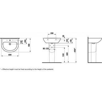 LAUFEN PRO B umývadlo 60x48 H8109520001041 s otvorom