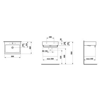 LAUFEN LIVING CITY umývadlo s otvorom 60x46 1743.4.000.104.1 brúsená biela