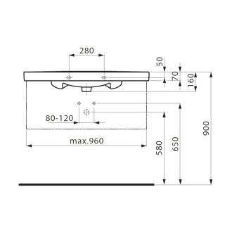 LAUFEN PRE NORDIC umývadlo s otvorom 100x42 cm 1095.8.000.104.1
