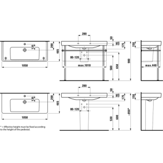 LAUFEN PRO S nábytkové umývadlo 105x46 cm H8139660001041