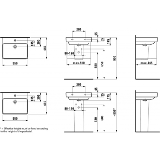 LAUFEN PRO S umývadlo 55x46,5 H8109620001041 s otvorom