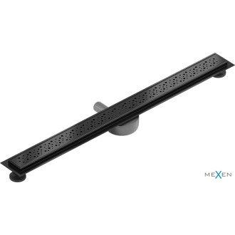 Mexen Flat 360° M12 otočný lineárny odtok 90 cm, čierny - 1721090-40