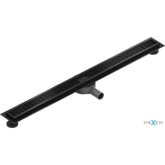 Mexen Flat 360° M33 otočný lineárny odtok 90 cm, čierny - 1733090-40