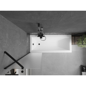 Mexen Next vaňová zástena jednokrídlová 50 x 150 cm, mráz, čierna - 895-050-000-00-30-70