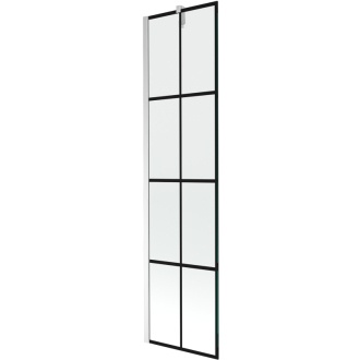 Mexen Next vaňová zástena jednokrídlová 50 x 150 cm, čierny vzor, chróm - 895-050-000-00-77-01