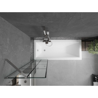 Mexen Next vaňová zástena jednokrídlová 50 x 150 cm, čierny vzor, chróm - 895-050-000-00-77-01