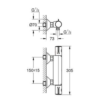 GROHE GROHTHERM 800 sprchová termostatická batéria 34558000