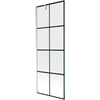 Mexen Next vaňová zástena jednokrídlová 70 x 150 cm, čierny vzor, chróm - 895-070-000-00-77-01