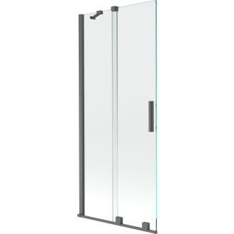 Mexen Velar 2-krídlová vaňová zástena posuvná 80 x 150 cm, transparentná, pištoľová šedá kartáčovaná - 896-080-000-01-66