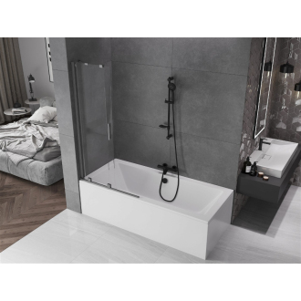 Mexen Velar 2-krídla vaňová zástena posuvná 95 x 150 cm, transparentná, pištoľová šedá kartáčovaná - 896-095-000-01-66