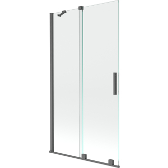 Mexen Velar 2-krídla vaňová zástena posuvná 100 x 150 cm, transparentná, pištoľová šedá kartáčovaná - 896-100-000-01-66