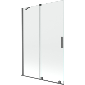 Mexen Velar 2-krídla vaňová zástena posuvná 120 x 150 cm, transparentná, pištoľová šedá kartáčovaná - 896-120-000-01-66