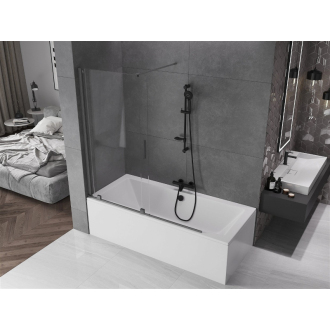 Mexen Velar 2-krídla vaňová zástena posuvná 150 x 150 cm, transparentná, pištoľová šedá kartáčovaná - 896-150-000-01-66