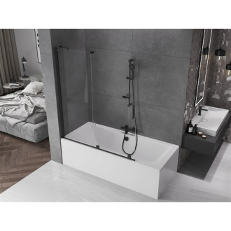 Mexen Velar 2-krídla vaňová zástena posuvná 140 x 150 cm, transparentná, čierna - 896-140-000-01-70