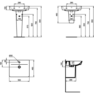 Ideal Standard CONNECT Air E029901 umývadlo 55x46