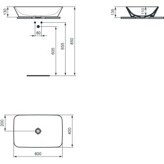 Ideal Standard CONNECT Air E034801 umývadlo 60x40