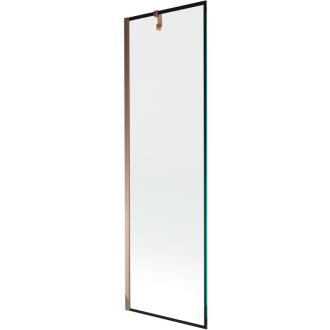 Mexen Next vaňová zástena jednokrídlová 60 x 150 cm, čierny vzor, ružové zlato - 895-060-000-00-70-60