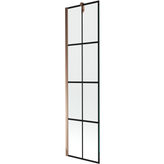 Mexen Next vaňová zástena jednokrídlová 50 x 150 cm, čierny vzor, ružové zlato - 895-050-000-00-77-60