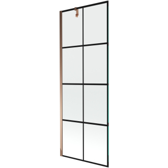 Mexen Next vaňová zástena jednokrídlová 70 x 150 cm, čierny vzor, ružové zlato - 895-070-000-00-77-60