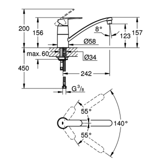 GROHE EUROSTYLE Cosmopilitan 33977002 drezová stojanková batéria chróm