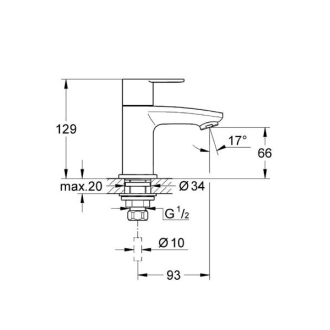 GROHE EURODISC Cosmopolitan stojankový ventil 23039002
