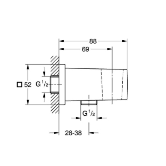 GROHE EUROCUBE 26370000 nástenné kolienko s držiakom