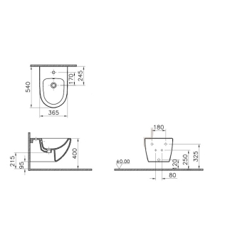 VITRA Shift závesný bidet RN020