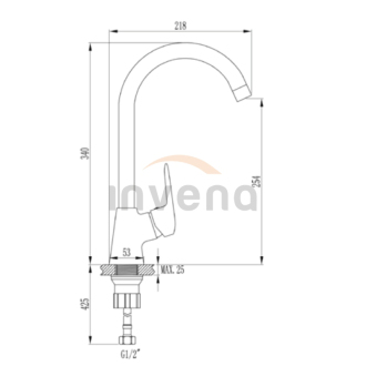 Invena CORSO BZ-81-L04-X Drezová batéria, čierna