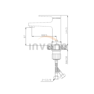 Invena MIDNIGHT BU-35-014-V Umývadlová batéria nízka, čierno-zlatá