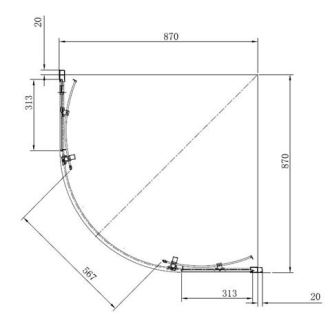 ANIMA TEX 900/1900 sprchovací kút štvrťkruh, sklo transparent, chróm SIKOTEXS90CRT