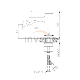 Invena MIDNIGHT BB-35-014-V Bidetová batéria, čierno-zlatá