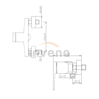 Invena MIDNIGHT BN-35-014-V Sprchová batéria, čierno-zlatá