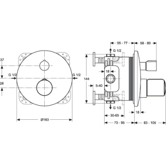 Ideal Standard MELANGE A 4891 AA batéria vaňová podomietková termostatická