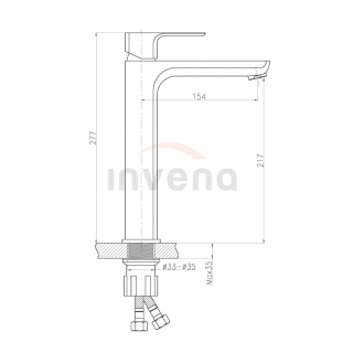 Invena NYKS BU-28-W01-S Umývadlová batéria vysoká, chróm