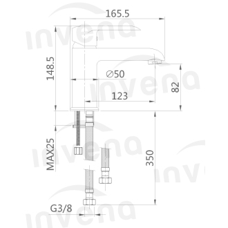 Invena SIROS BU-90-004-A Umývadlová batéria nízka, čierna