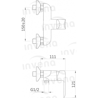 Invena SIROS BN-90-004-A Sprchová batéria, čierna