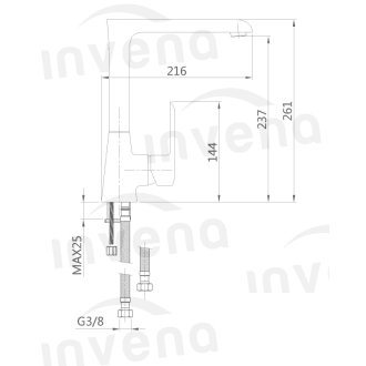 Invena SIROS BZ-90-L04-A Drezová batéria, čierna