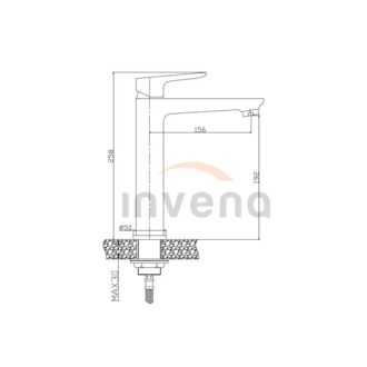 Invena SIROS BU-90-W04-A Umývadlová batéria vysoká, čierna