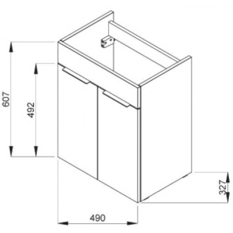 JIKA Cube H4536411763021 Skrinka s umývadlom 50cm tmavý dub