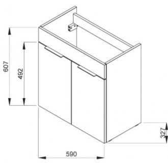 JIKA Cube H4536311763021 Skrinka s umývadlom 60cm tmavý dub