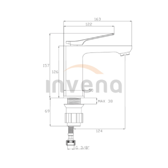 Invena PAROS BU-09-004-A Umývadlová batéria, čierna