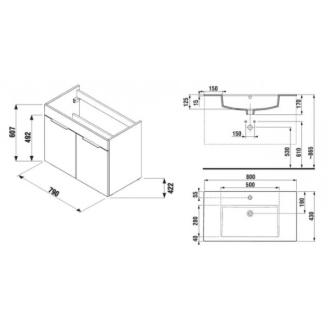 JIKA Cube H4537521763021 Skrinka s umývadlom 80 cm tmavý dub