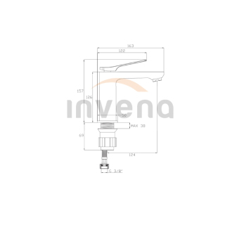 Invena NERI BU-01-004-L Umývadlová batéria, čierna